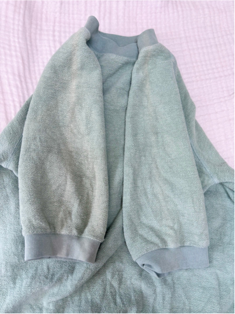 Women's Jungmaven Hemp Organic Cotton SS Raglan Sherpa Sweatshirt Green Size S - Picture 5 of 10